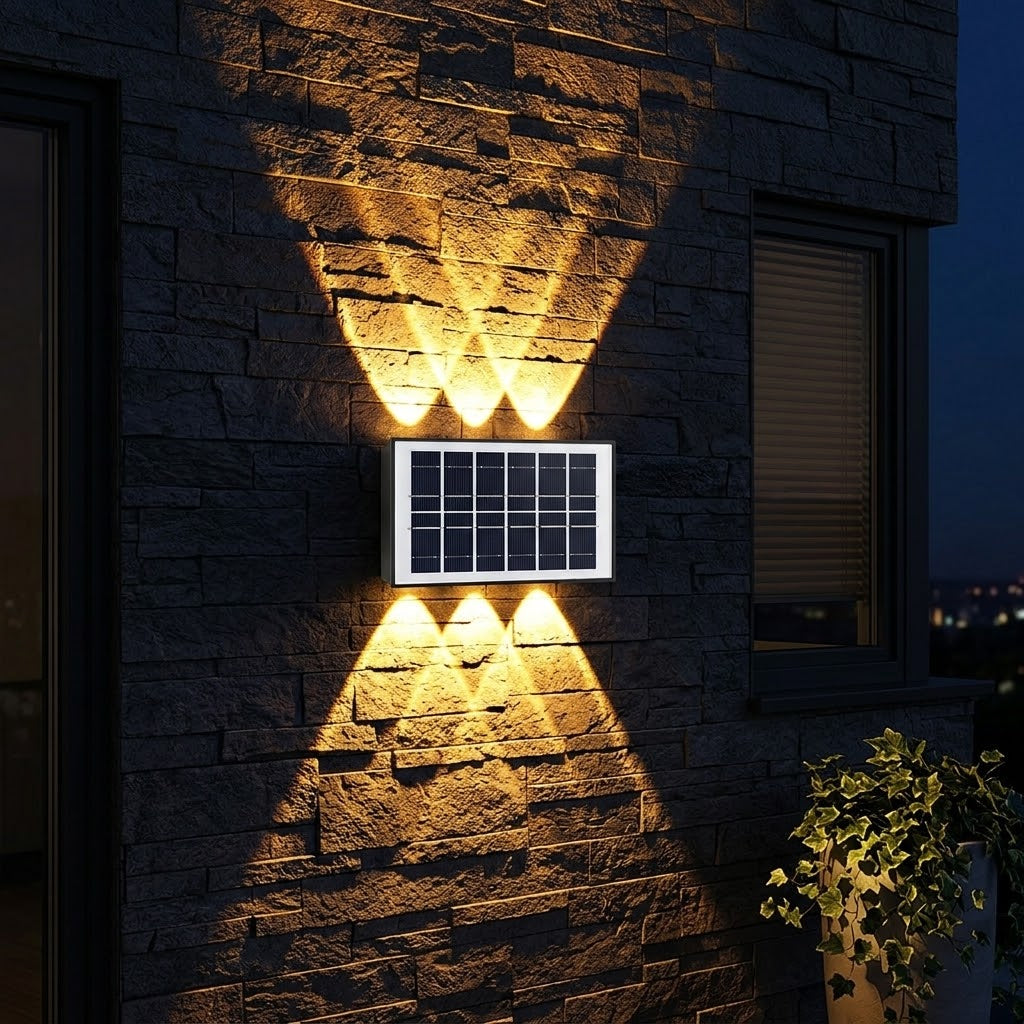 Luz led exterior con panel solar